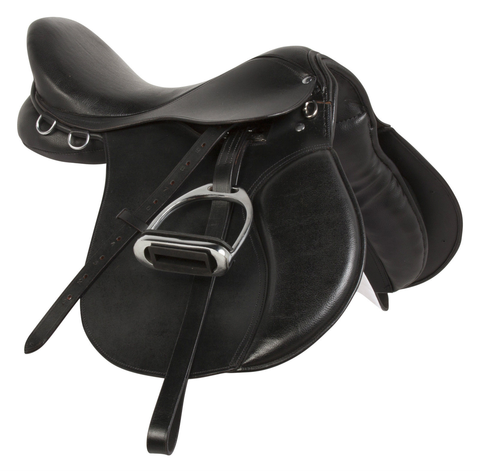BLACK ALL PURPOSE ENGLISH RIDING HORSE SADDLE 15 16 17 18 Corral Panel