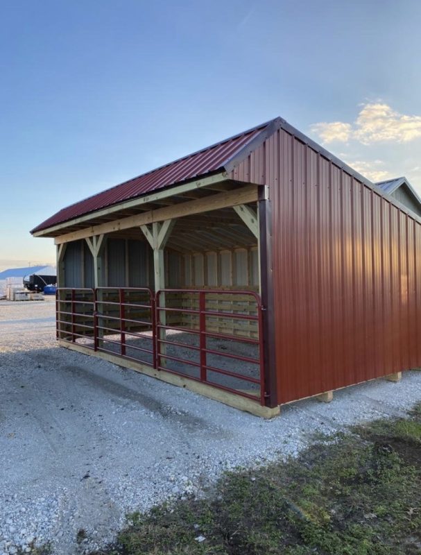 12×24 Horse Shed Loafing Animal Shelter - Corral Panel